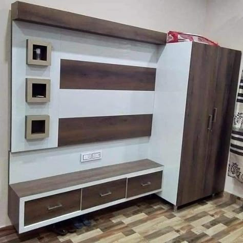 Almirah With Led Panel, Led Panel With Almirah, Lcd Panel Design Bedroom, Lcd Panel Designs, Lcd Unit Design, Living Room Tv Cabinet Designs, Tv Cupboard Design, Lcd Unit, Lcd Wall