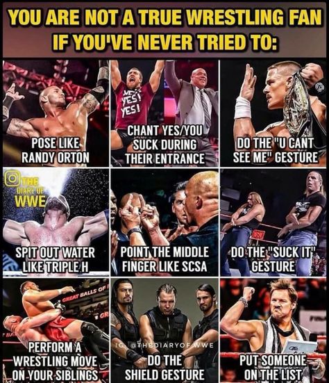 I’ve done all No lie, I do all of them about every day. And everyone always asks me whatcha doing over there? Wwe Quotes, Wwe Facts, Shield Wwe, Funny Wrestling, Wrestling Memes, Wrestling Quotes, Wwe Funny, The Shield Wwe, Watch Wrestling