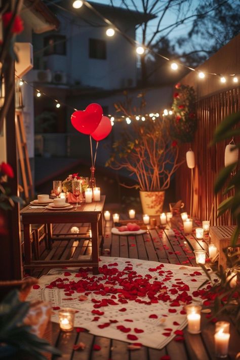 balcony decor ideas balcony design home decor ideas house interior valentines decor valentines day decor valentines home decor small balcony ideas Ideas Aniversario, Romantic Room Decoration, Romantic Bedroom Decor, Romantic Surprise, Indian Home Interior, Cozy Backyard, Romantic Room, Store Hacks, Dollar Store Hacks