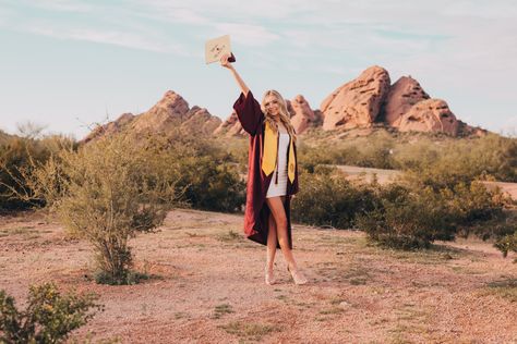 Graduation Pictures Desert, Arizona Graduation Pictures, Desert Senior Pictures Arizona, Desert Graduation Pictures, Asu Graduation Pictures, Graduation Deserts, Masters Graduation Pictures, Desert Photos, Desert Shoot