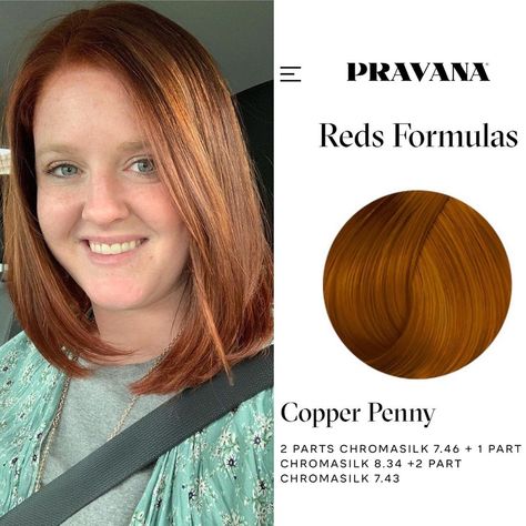 Pravana Color Formulas, Pravana Copper Formula, Pravana Copper, Pravana Formulas, Pravana Hair Color, Hair Formulas, Copper Red Hair, Color Extensions, Strawberry Blonde Hair Color