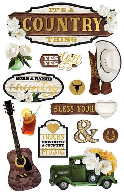 Country Music Stickers, Happy Birthday Country, Wild West Desert, Country Stickers, Country Backgrounds, Sticker Inspo, Cute Laptop Stickers, Scrapbook Titles, Iphone Case Stickers