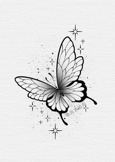 Dotwork Butterfly Tattoo, Butterfly Drawing Outline, Wolf Tattoo Forearm, Borboleta Tattoo, Butterfly Tattoos Images, Simple Heart Tattoos, Wrist Tattoo Ideas, Japanese Flower Tattoo, Crazy Tattoos