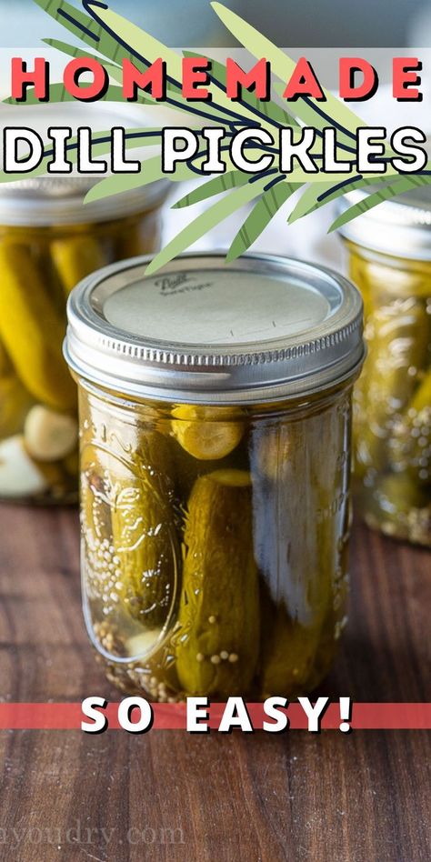 Canned Dill Pickles, Easy Dill Pickles, Homemade Dill Pickles, Dill Pickles Recipe, Garden Cucumbers, Making Dill Pickles, Homemade Tortilla Recipe, Easy Pickling Recipes, Homemade Pickles Dill