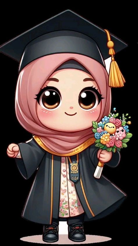 Graduation Cartoon, Decoration Class, Graduation Bear, Anime Hijab, Desain Quilling, Business Woman Successful, Islamic Cartoon, Beautiful Wallpaper For Phone, Gift Bouquet