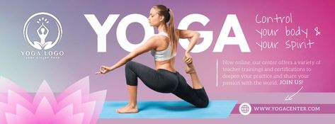 Yoga Banner Design, Fitness Banner Design, Yoga Ads, Fitness Banner, Yoga Background, Yoga Flyer, Photo Yoga, Fb Banner, Fitness Flyer