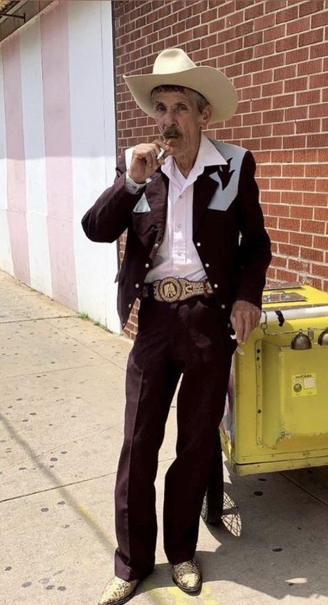 70s Mens Fashion Cowboy, Mexico Cowboy Aesthetic, Jaripeo Men Outfits, Cowboy Semi Formal Outfit Men, Cowboy Cowgirl Outfits, Mens Mexican Outfit, Cowgirl Outfits Men, 70s Narco Fashion, Stage Coach Outfits Men