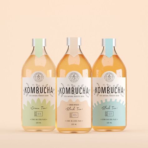 THEBRANDINGCOLLECTIVE® on Instagram: “Kombucha Packaging For ‘JELENKO’ | 👉🏻 Have a QUESTION? 📩 DM us! — 👉🏻 Follow @thebrandingcollective for daily branding, identity and…” Kombucha Packaging, Kombucha Labels, Kombucha Brands, Kombucha Bottles, Kombucha Flavors, Probiotic Drinks, Milk Packaging, Soda Brands, Drinks Packaging Design