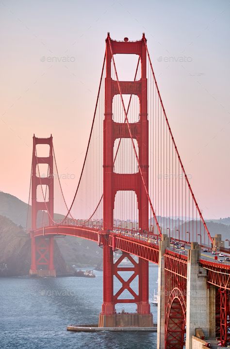 Golden Gate Bridge Painting, San Francisco Wallpaper, Bridge Tattoo, San Francisco Bridge, Golden Bridge, San Francisco Photos, Bridge Painting, Famous Bridges, Cityscape Photography