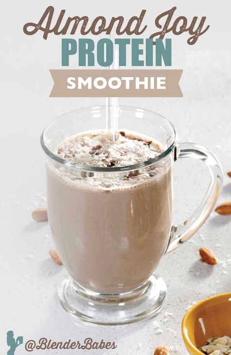 Almond Joy Smoothie, Smoothie Recipes For Breakfast, High Protein Smoothie Recipes, Vegan Protein Smoothie, Protein Powder Smoothie, Pumpkin Pie Protein, Heather Smith, High Protein Smoothies, Strawberry Protein