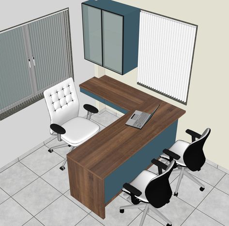 Doctor Table Design, Lawyer Office Interior, Corner Desk Plans, Office Cabin Design, Office Space Planning, Office Reception Design, Small Office Design Interior, Home Office Set Up, Office Desk Designs