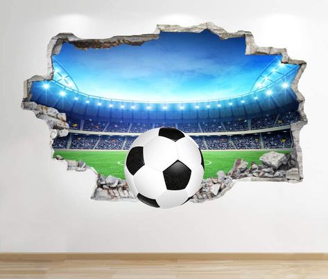 Kids Bedroom Wall Decals, Kids Bedroom Boys, Kids Bedroom Walls, Mural 3d, Wall Stickers 3d, Wall Decals For Bedroom, Football Stadium, Cosy Corner, Football Stadiums