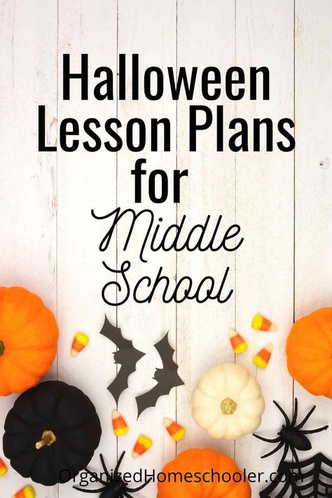 Halloween Lesson Plans Middle School, Middle School Halloween Activities, Halloween Language Arts Activities, Halloween Unit Study, Lesson Plans For Middle School, Art Lesson Plans Middle School, Halloween Science Activities, Halloween Language Arts, Halloween Art Lessons