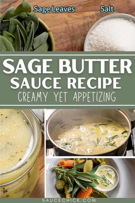 Sage Butter Sauce Recipe Sage Butter Cream Sauce, Creamy Sage Butter Sauce, Butter Sauce For Vegetables, Sage Cream Sauce, Mother Sauce, Herb Butter Sauce, Sauce For Vegetables, Butter Cream Sauce, Brown Butter Sage Sauce