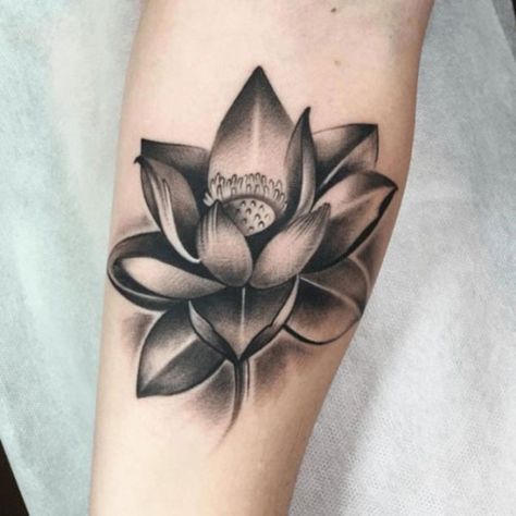 Shaded Lotus Flower Tattoo Ideas Lotus Tattoo Men, Simple Lotus Flower Tattoo, Black Lotus Tattoo, Lotus Flower Tattoo Meaning, Wildflowers Tattoo, Lotusblume Tattoo, Lotus Tattoos, Lotus Flower Tattoo Design, Lotus Tattoo Design