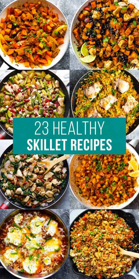 Healthy Skillet Dinners, Healthy Skillet Meals, Healthy Skillet, Veggie Skillet, Electric Skillet Recipes, Skillet Dinner Recipes, Sweet Potato Skillet, Electric Skillet, Iron Recipes