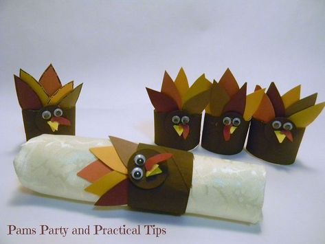 how to make thanksgiving turkey napkin rings, crafts, seasonal holiday decor, thanksgiving decorations Turkey Napkin Rings, Turkey Napkins, Thanksgiving Napkin Rings, Thanksgiving Crafts Diy, Napkin Rings Diy, Holiday Decor Thanksgiving, Paper Towel Tubes, Thanksgiving Napkins, Turkey Crafts