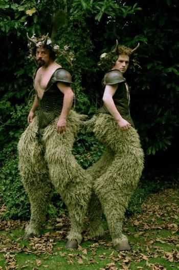 #davidraine Satyr Costume, Stilt Costume, Costume Carnaval, Midsummer Nights Dream, Stilts, Fantasy Costumes, Green Man, Costume Design, Mythical Creatures