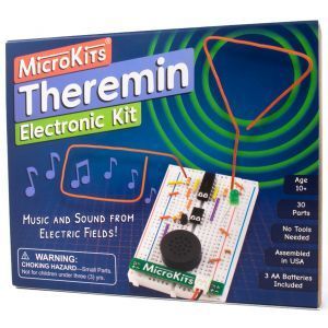 Don't miss the #awardwinning MicroKits Theremin Kit! Build your own #invention where you can create #music & sound by waving your hands around #electricfields! Learn #Science & #Engineering & practice working with real #electronic parts. Shop now! Electronic Press Kit Musicians, Japanese Gadgets, Spooky Music, Science Kits For Kids, Electric Field, Stem Kits, Mint Tins, Stem Learning, Stem For Kids