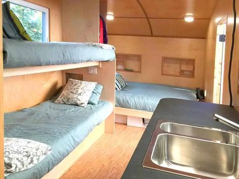 9 Really Clever Teardrop Trailers (with Prices & Pictures) Teardrop Trailer Interior, Teardrop Camper Interior, Enclosed Trailer Camper, Diy Teardrop Trailer, Cargo Trailer Camper Conversion, Camping Trailer Diy, Cargo Trailer Conversion, Teardrop Camper Trailer, Diy Camper Trailer