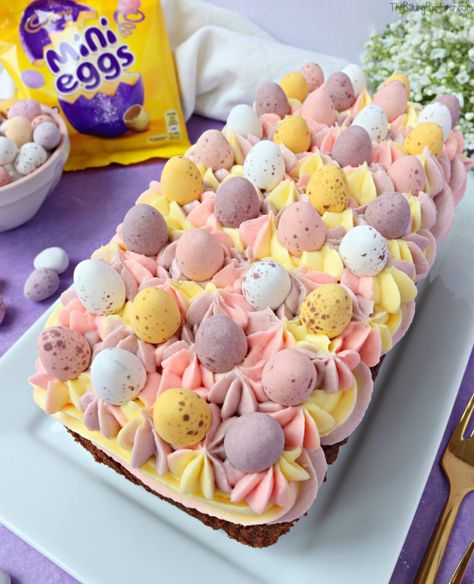 Mini Egg Chocolate Loaf Cake - The Baking Explorer Danish Baking, Easter Pastry, Cadbury Recipes, Cake Decor Ideas, Chocolate Easter Cake, Chocolate Loaf, Egg Chocolate, Chocolate Loaf Cake, Colorful Cake