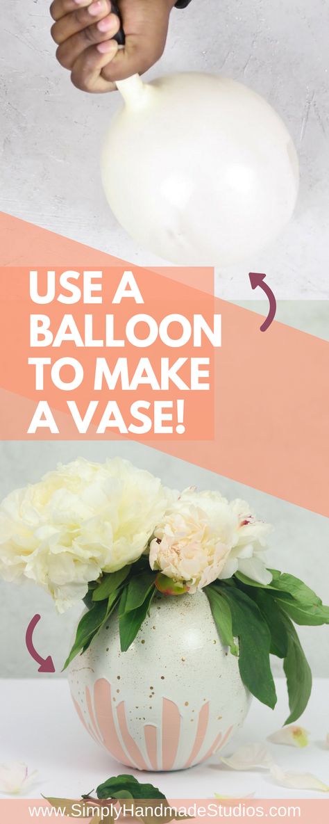 Who knew Plaster of Paris & a Balloon could make such a gorgeous vase?! #plasterprojects #diyvase Plaster Balloon Art, Diy With Plaster Of Paris, Plaster Of Paris Crafts Diy, Plaster Of Paris Projects, Plaster Of Paris Flowers, Plaster Of Paris Crafts, Modeling Clay Recipe, Plaster Projects, Plaster Ideas