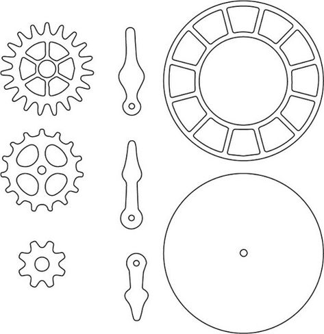 Clock Parts | The Craft Chop Steampunk Svg Files Free, Clock Svg Free, Clock Paper Craft, Steampunk Classroom, Clock Stencils, Clock Template, Silhouette Pictures, Christmas Clock, Mixed Media Crafts