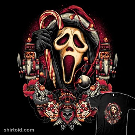 Ghostface Christmas, Christmas Horror, Casa Halloween, Creepy Christmas, Horror Artwork, Cute Christmas Wallpaper, Christmas Phone Wallpaper, Ghost Faces, Christmas Aesthetic