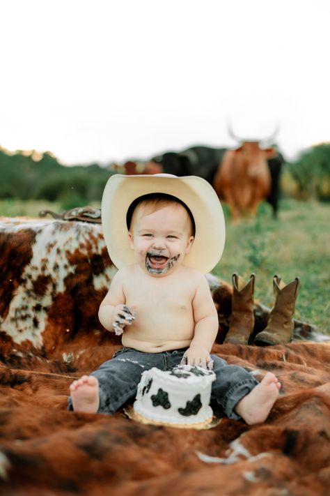 First birthday smash cake idea
Cow smash cake 
Cows Steak And Potato Smash Cake, Steak Smash 1st Birthday, First Birthday Cowboy Photoshoot, One Year Old Western Photoshoot, Rodeo First Birthday Pictures, First Birthday Steak Smash, Cowboy First Birthday Photo Shoot, My First Rodeo Birthday Photoshoot, First Rodeo Birthday Photoshoot