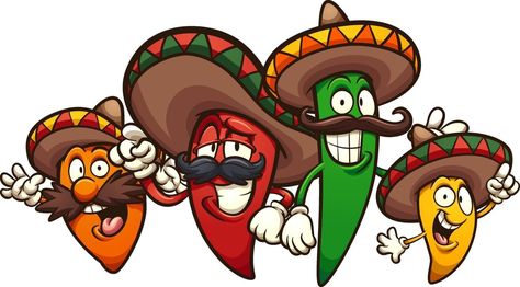 Starvin Marvin, Mexican Peppers, Cartoon Chef, Mexican Chili, Cartoon Bat, Happy Hat, Raster To Vector, Character Cartoon, Mexican Artists