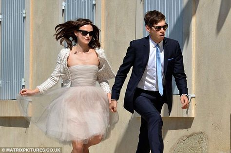 Keira Knightly has confessed that in addition to the pale pink tulle Chanel dress, pictured, that she wore for her civil wedding in the South of France las... Keira Knightley Wedding Dress, Keira Knightley Wedding, Keira Knightly, Mens Fashion Magazine, Celebrity Wedding Dresses, Bridal Cover Up, Mens Fashion Wedding, Dress Chanel, Chanel Dress