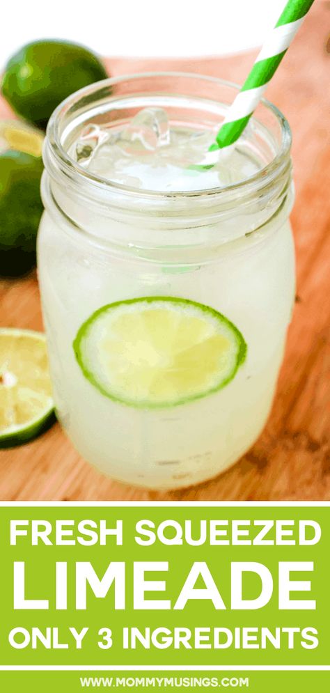 Limeade Recipe | How to Make Limeade Things To Make With Fresh Limes, Limeade Margarita, Limeade Drinks, Limeade Recipe, Lime Drinks, Kids Punch, Alcoholic Punch, Summer Eats, Mocktail Recipes