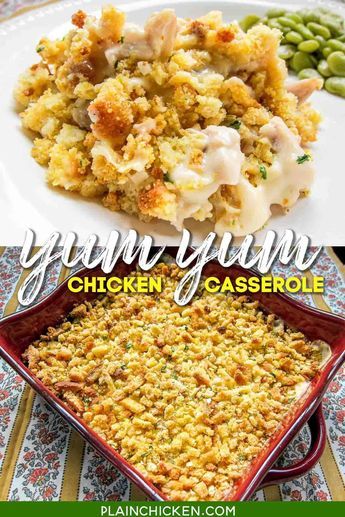 Chicken Yum Yum, Ritz Chicken Casserole, Plain Chicken Recipe, Ritz Chicken, Chicken And Dressing Casserole, Best Chicken Casserole, Creamy Chicken Casserole, Chicken Casserole Easy, Cream Of Celery Soup