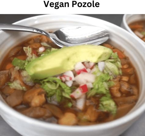 The Vegan Pozole is a very delicious recipe. This nutritious vegan pozole has a vibrant color and a rich taste. It tastes much better the next day and is simple Vegan Pozole Recipe, Vegan Posole, Vegan Pozole, Vegan Sausage Recipe, Mexican Soups, Vegan Mushroom Pasta, Pozole Recipe, Veg Soup, Mexican Soup