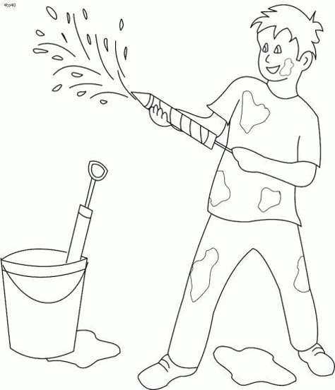 Holi Coloring Pages, Happy Dhuleti, Holi Drawing, Holi Pictures, Outline Pictures, Pencil Drawings Of Girls, Holi Images, African Art Paintings, Planner Art