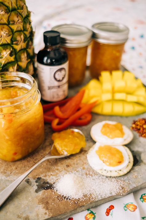 Carolina Reaper, Pineapple + Mango Jam | Pomona's Universal Pectin Mango Pineapple Jam, Carolina Reaper Recipe, Carolina Reaper Hot Sauce Recipe, Carolina Reaper Pepper, Mango Jam, Pineapple Jam, Hot Sauce Recipes, Carolina Reaper, Mango Pineapple