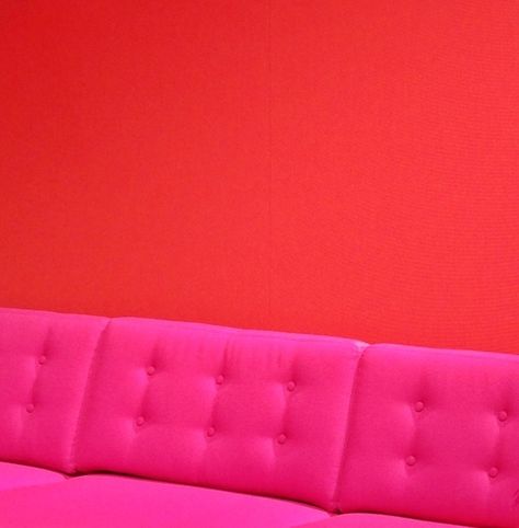 Swedish Interiors, Pink Couch, Milan Furniture, Sight Unseen, Colour Pop, Pink Interior, Red Walls, Interior Architect, Colour Board