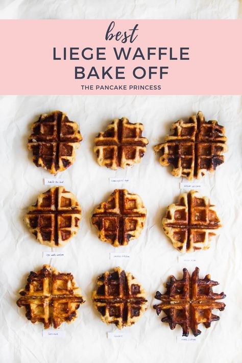 Looking for the best liege waffle? We tried nine popular internet recipes to find the best! Click on the photo to see the results. Belgian Liege Waffle Recipe, Waffle Bake, Liege Waffles Recipe, Levain Cookie Recipe, Pancake Princess, Liege Waffles, Best Cinnamon Roll Recipe, Best Waffle Recipe, Liege Waffle