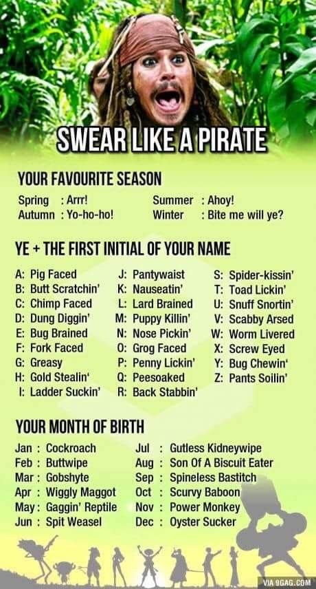 Funny Name Generator, Jack Sparrow Quotes, Birthday Scenario, Kaptan Jack Sparrow, Fantasy Names, Pirate Day, Interactive Posts, Name Games, Funny Names