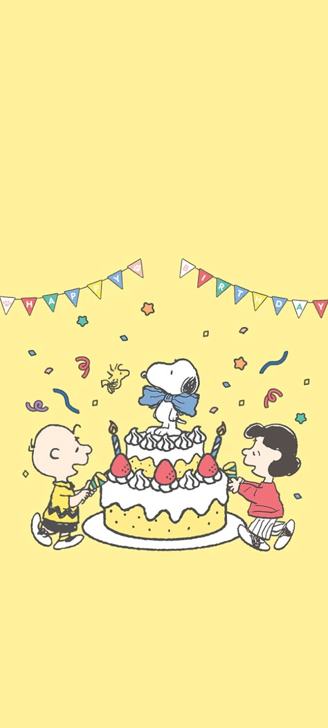 Snoopy Wallpaper Happy Birthday, Snoopy September Wallpaper, Birthday Screensaver Wallpapers, Peanuts Spring Wallpaper, Snoopy Birthday Wallpaper, Birthday Snoopy Wallpaper, Charlie Brown Background, Peanuts Cartoon Wallpaper, Snoopy New Years