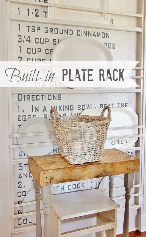 Old fashioned plate rack Recipe Wall, Thistlewood Farms, Plate Rack, Plate Racks, Kitchen Dining Room, Decor Diy, Home Projects, Kitchen Remodel, Diy Furniture