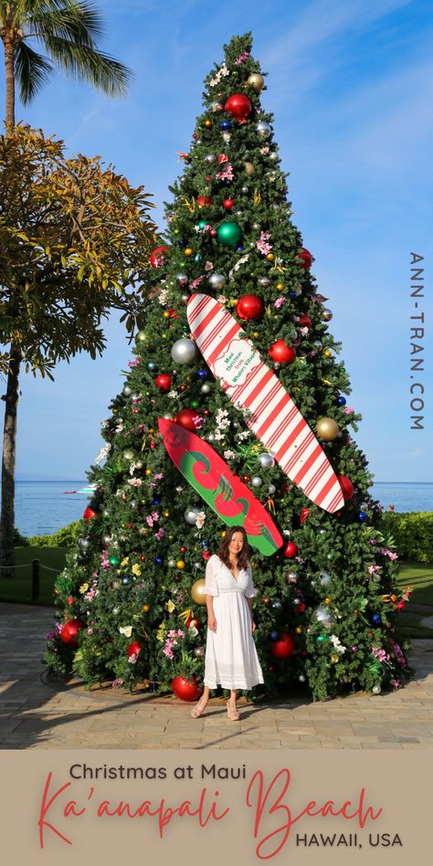 decorated Christmas tree Maui Christmas Vacation, Maui In December, Vacation To Hawaii, Hawaii In December, Hawaiian Travel, Hawaii Christmas, Hawaii Holiday, Kaanapali Beach, Trip To Hawaii