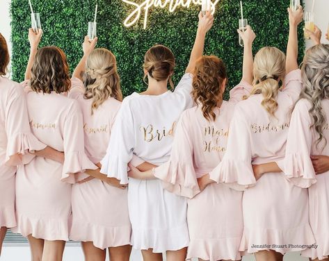 Bridesmaid Robes Bridesmaid Gifts Bridesmaid Proposal - Etsy Personalized Bridesmaid Robes, Bridesmaids Robes Pictures, Bridesmaid Robes Personalized, Meghan Wedding, Bridesmaids Robe, Silk Bridesmaid Robes, Bridesmaid Robe Personalized, Satin Bridesmaids Robes, Bridesmaids Robes