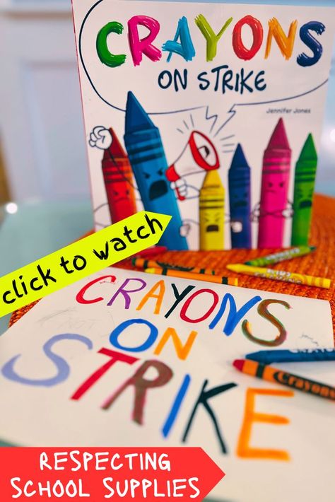 With humor and heart, this story encourages kids to treat their crayons with care and respect. A team of classroom crayons go into hiding after detailing all the ways students have crushed, snapped and melted them. Will the strike work? Will both sides come to the table and negotiate a solution? It shows the power of communicating and understanding while encouraging empathy & thoughtfulness. It's also a great side lesson on #strikes & why they happen! #ChildrensBooks #ReadAloud #SEL Crayons On Strike Activity, The Day The Crayons Quit Activities, Come To The Table, Beginning Of Year, Winter Kindergarten, Read Alouds, Arts Ed, School Life, Classroom Themes