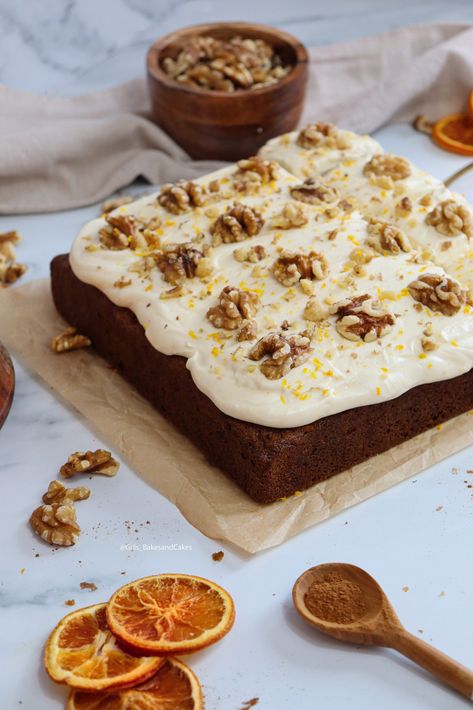 Cake Traybake, Carrot Cake Traybake, Traybake Cake, Spiced Carrot Cake, Cream Cheese Frosting Cake, Mums Birthday, Carrot Spice Cake, Spring Baking, Tray Bake Recipes