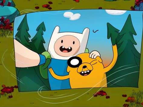 A selfie for fin and jake Fin Y Jake, Fin E Jake, Fin And Jack, Cartoon Selfie, Jake And Finn, Jake Adventure Time, Cool Cube, Jake The Dog, Finn And Jake