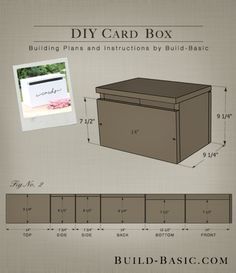 DIY Card Box by Build Basic - Project Opener - Drawing Wedding Card Box Ideas, Modern Wedding Diy, Wood Card Box, Diy Card Box, Card Box Ideas, Wooden Card Box, Wedding Card Box, Box Building, Wood Card