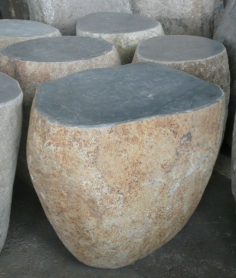 Rock Bench, Stone Bedroom, Marble Projects, Rock Furniture, Cave Interior, Stone Stool, River Rock Stone, Stone Table Lamp, Quartz Table