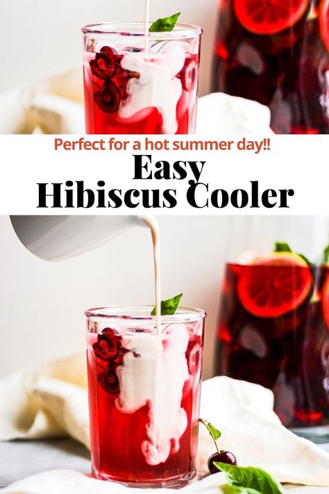 Dessert Cocktails, Hibiscus Drink, Horchata Recipe, Cherry Drink, Iced Tea Maker, Tea Drink Recipes, Summer Drink Recipes, Iced Tea Recipes, Refreshing Summer Drinks