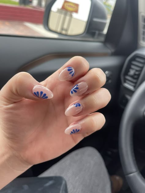 Spanish Holiday Nails, French Tip Nails With Blue Design, Teal Design Nails, Nails For Thailand, Greece Themed Nails, Malta Nails, Mamma Mia Inspired Nails, Marrakech Nails, Nails For Greece Vacation